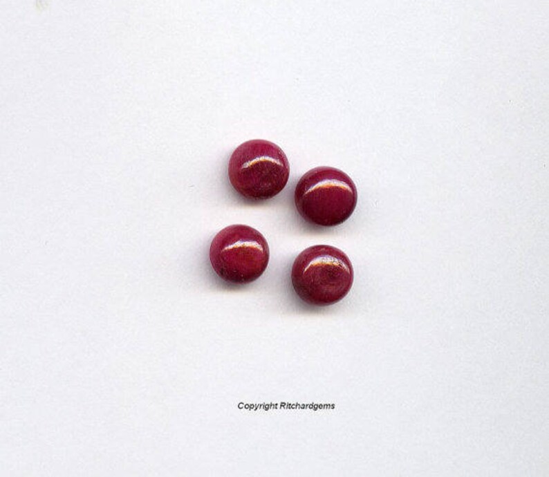 Natural 5 mm Cabochon Round Pidgon Blood Ruby for One image 2