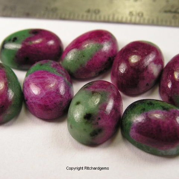 10x8mm  African Ruby with Zoisite  Oval Cabochon For One