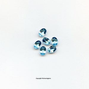 7x5mm Faceted Natural Oval Cut Swiss Blue Topaz AAA For One