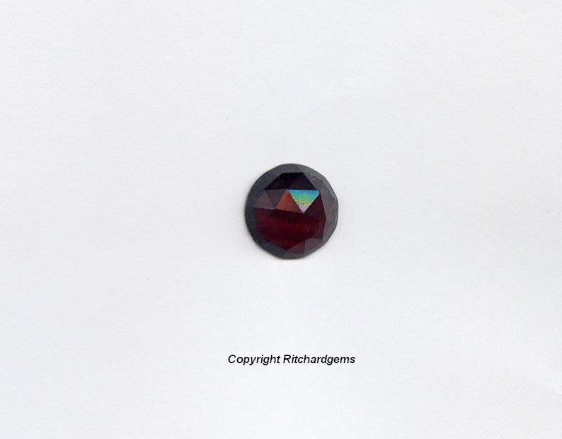 Natural Semi Precious Loose 6 mm Round Rose Cut Faceted flat bottom Garnet For One image 1