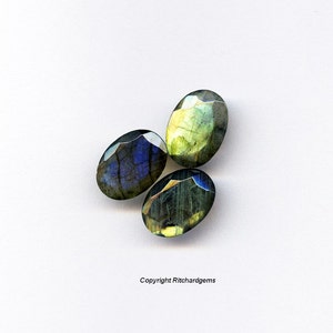 Natural 14x10 mm Large Faceted Oval Cut Labradorite For One AAA US seller