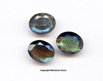 Natural 10x8mm Large Faceted Oval Cut Labradorite For One AAA US seller