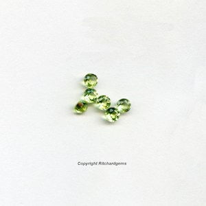 AAA 3 mm Natural Semi Precious Faceted Round Brilliant Pakistan Peridot For Two