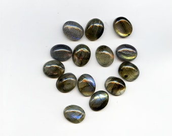 Natural 10x8 mm Oval Cut Labradorite Cabochon For One