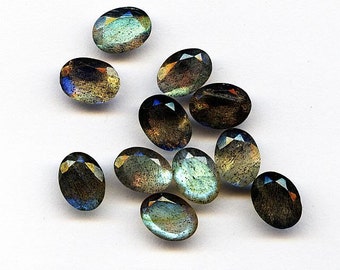 AAA Faceted  8x6 mm  Oval Cut Labradorite For One AAA US seller