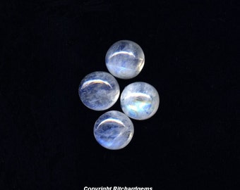 Natural 8 MM Loose Round Cabochon Rainbow Moonstone For One
