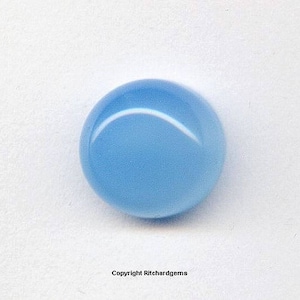 12mm Natural Loose Aqua Blue Chalcedony Round Cabochon for ONE