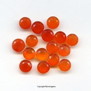Natural 6 mm  Faceted Round Brilliant Carnelian For One