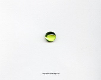 Cabujón liso semiprecioso de peridoto redondo de 6 mm para una piedra preciosa