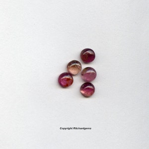 Natural Semi Precious Loose 5 mm Round Pink Tourmaline Cabochon