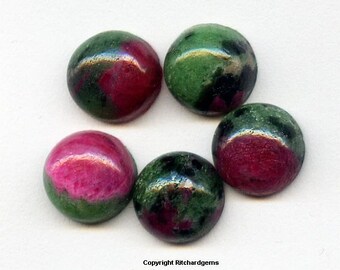 Natural 8 mm African Ruby with Zoisite Round cabochon for ONE