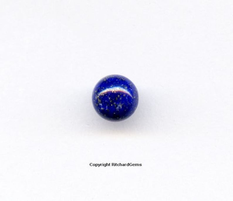 Natural 5 mm Loose Round Cut .62 ct Blue Lapis Cabochons AAA For TWO image 2