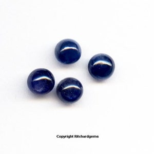 Natuurlijke ronde blauwe saffier cabochon edelsteen van 4 mm per stuk