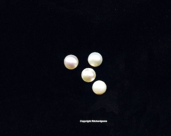 4mm Round Cultured Fresh Water Pearl Cabochon Flat Back For One