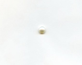 Cabujón de perla cultivada de agua dulce redonda de 6 mm con parte posterior plana para una