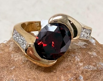 Vintage 1990s 14 KT Gold Electroplate Cubic Zirconia Ring