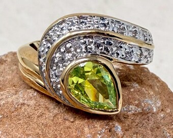 Vintage 1990s 14 KT Gold Electroplate Cubic Zirconia Ring