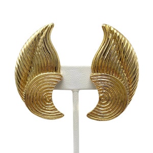 Vintage 1980er NOS New Old Stock Gold Ton Geometrische Ohrclips