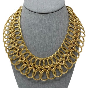 Vintage 1990s NOS Woven Gold Chain Chunky Collar Necklace New Old Stock