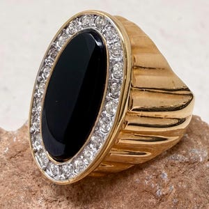 1980s Onyx Ring - Etsy