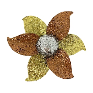 Vintage 1970s Glitter Enamel Flower Pin