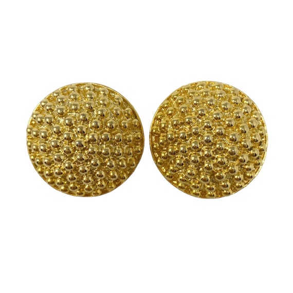 Vintage 1980s Modernist Textured Puffy Round Clip… - image 3