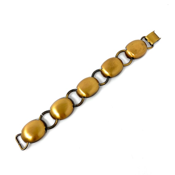 Vintage Bronze Bracelet, 1980s Link Bracelet, Mod… - image 2