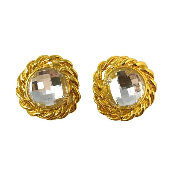Gorgeous Vintage 1980s Gold & Clear Crystal State… - image 1