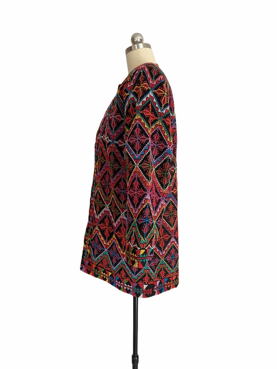 Vintage Colorful Jacket, Geometric Multicolor Emb… - image 8