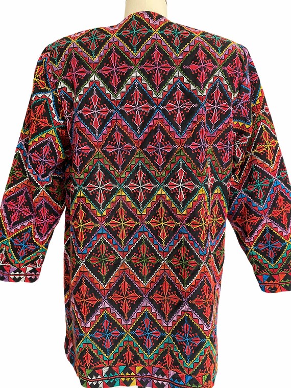 Vintage Colorful Jacket, Geometric Multicolor Emb… - image 10