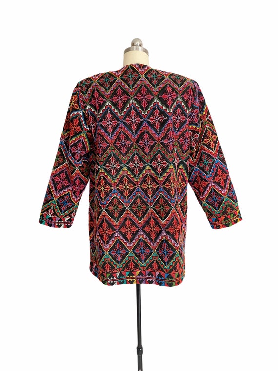Vintage Colorful Jacket, Geometric Multicolor Emb… - image 7