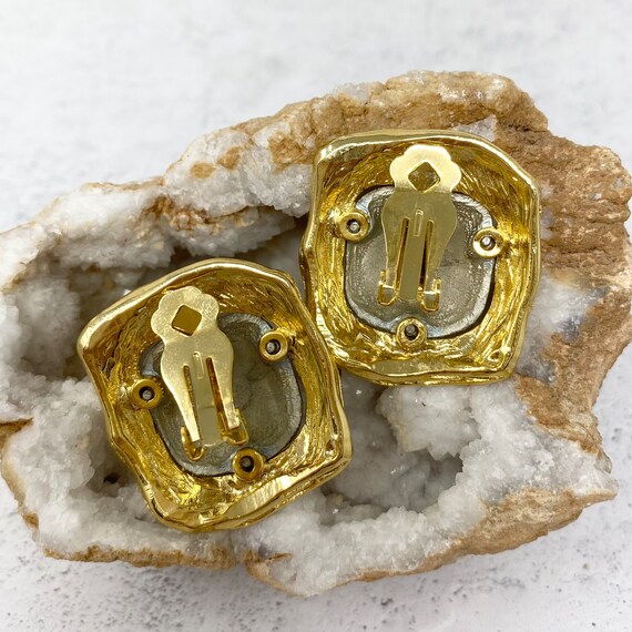 Vintage 1980s/1990s Gold & Silver Chunky Textured… - image 5