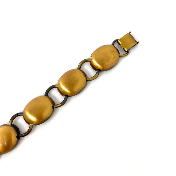 Vintage Bronze Bracelet, 1980s Link Bracelet, Mod… - image 3