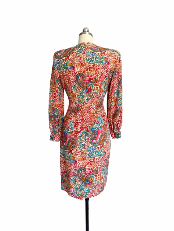 Vintage 1980s Liz Claiborne Silk Colorful Print L… - image 6