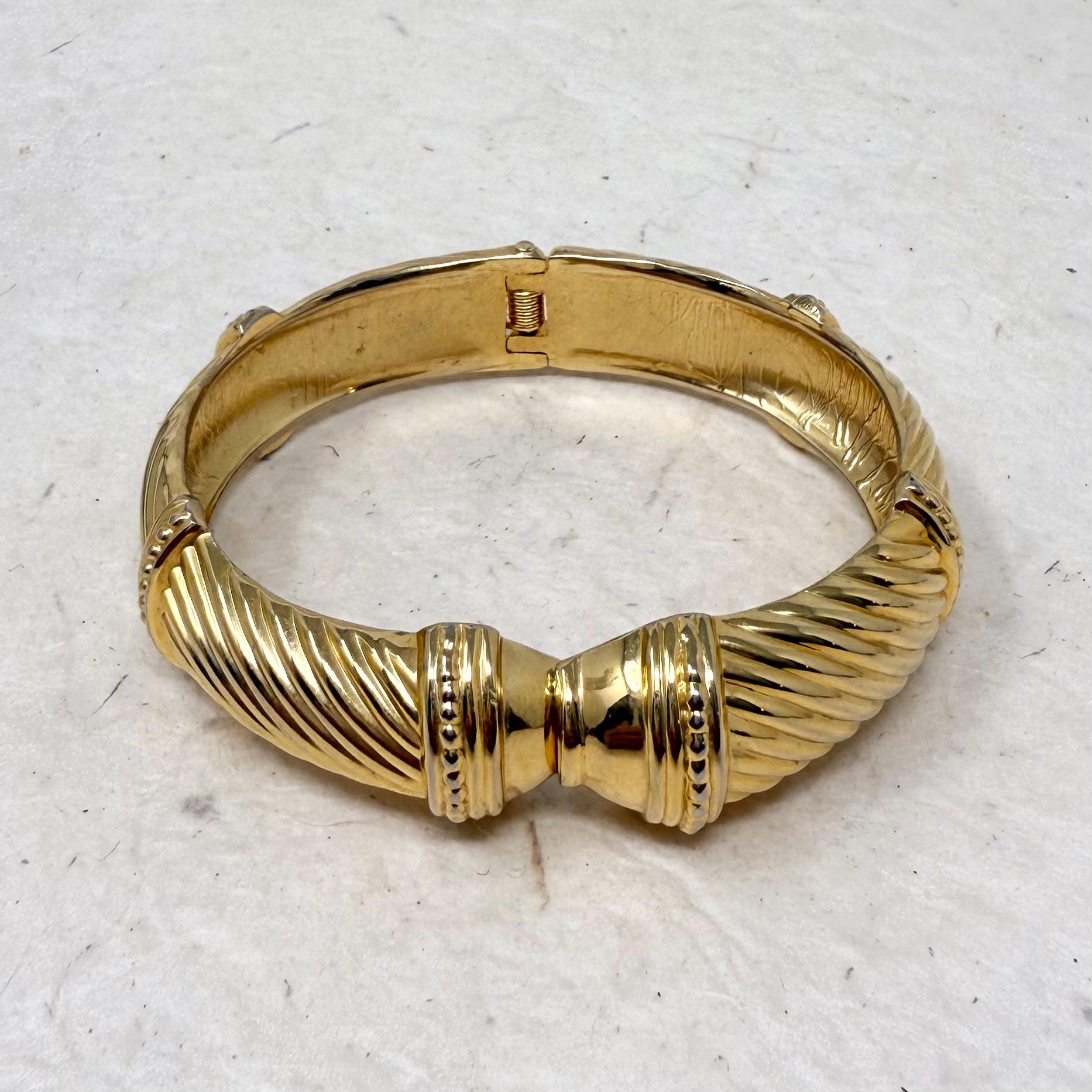Vintage Etruscan Revival Gold Tone Clamper Bangle Bracelet - Etsy