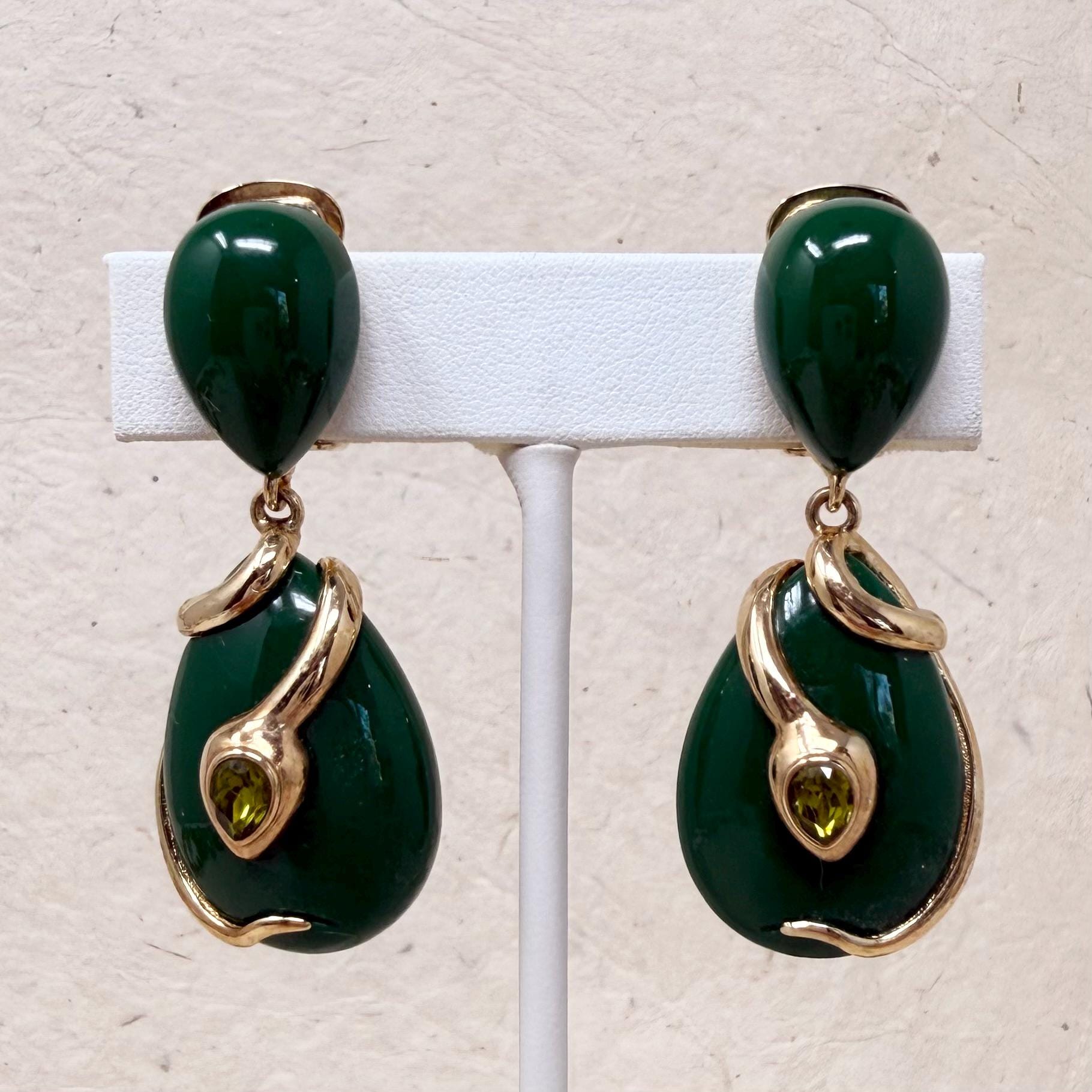 Orecchini vintage Christian Dior neri e oro