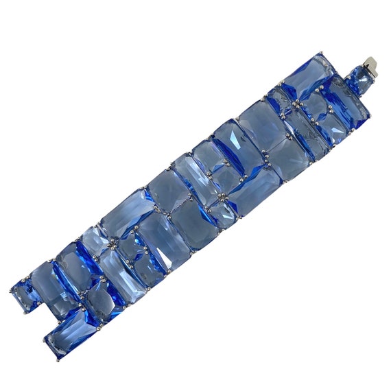 Vintage 1990s NOS Carolee Blue Crystal Link Brace… - image 6