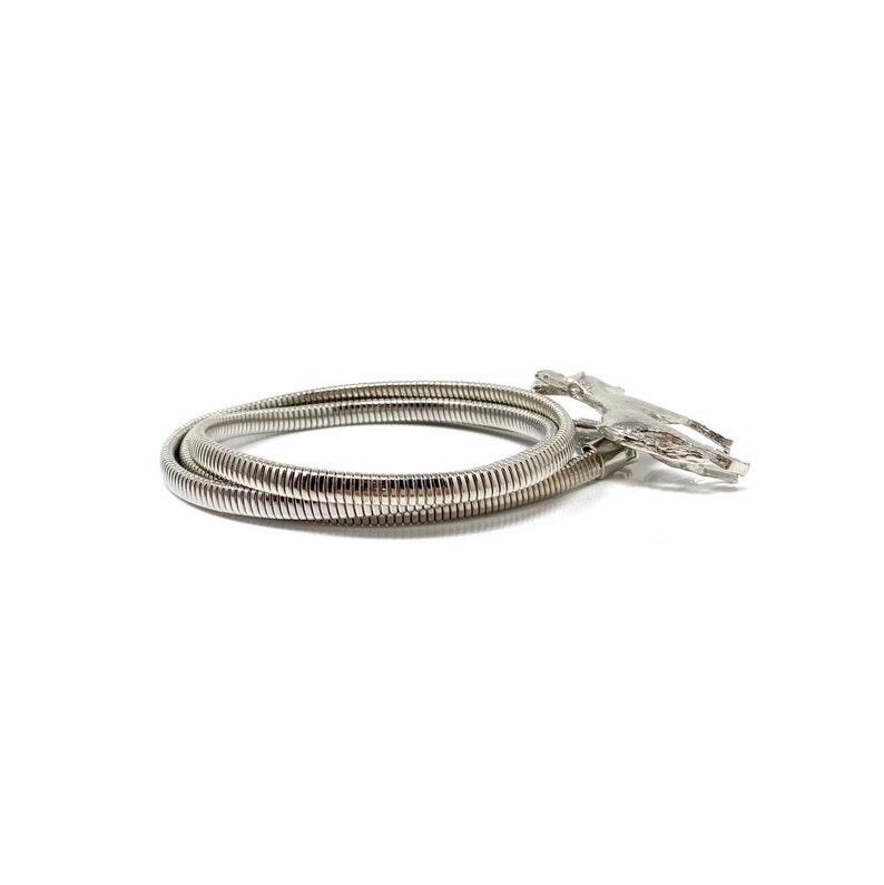 New Old Stock Waist Belt Vintage 1970s Silver Donkey Stretch Metal Belt