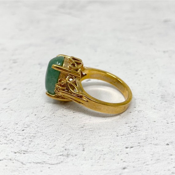 Vintage 1990s Aventurine Cocktail Ring New Old St… - image 6