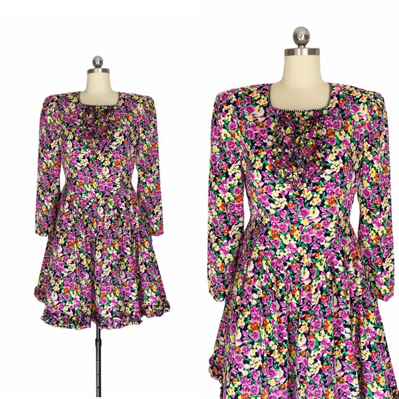 Vintage 1980s Dress, Kim & Young Collection Colorf