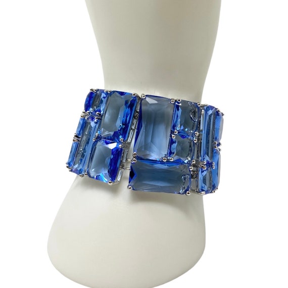 Vintage 1990s NOS Carolee Blue Crystal Link Brace… - image 7