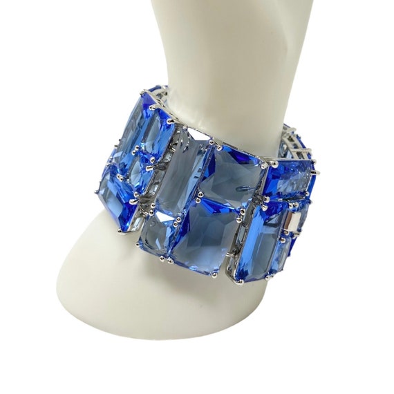 Vintage 1990s NOS Carolee Blue Crystal Link Brace… - image 1