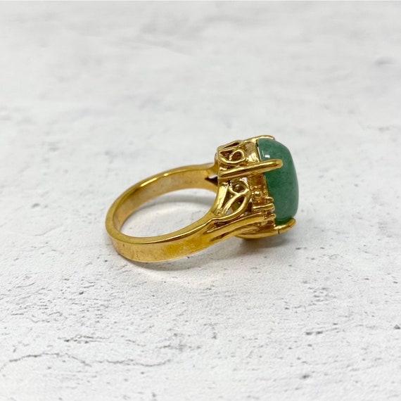 Vintage 1990s Aventurine Cocktail Ring New Old St… - image 7