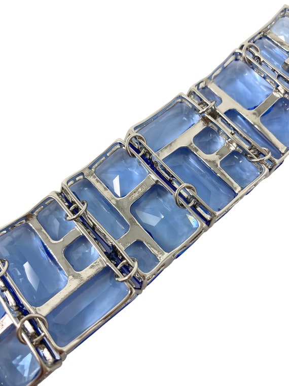 Vintage 1990s NOS Carolee Blue Crystal Link Brace… - image 8