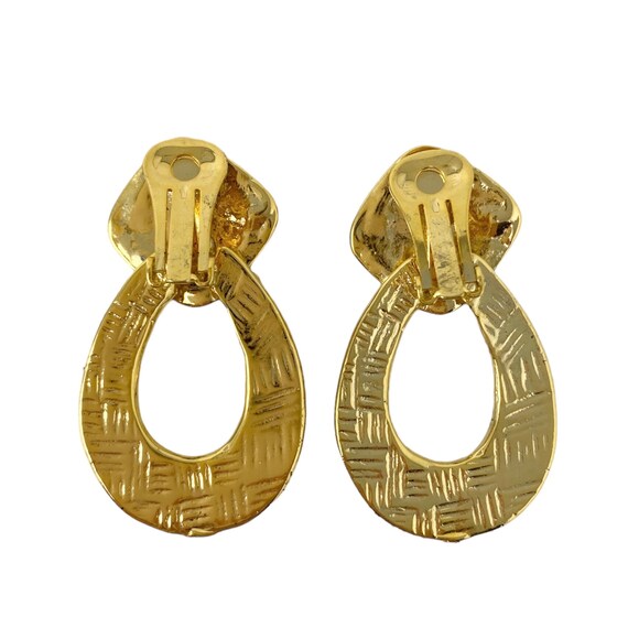 Boucles D'Oreilles Vintage Clips - Email Bleu - Signées LR - Occasion Bon État