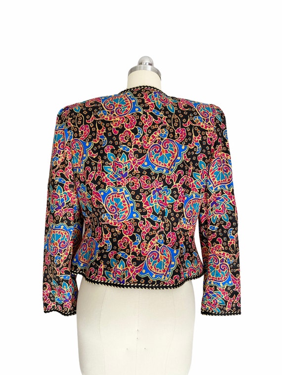 Vintage Blazer, 1980s Maggy London Colorful Silk … - image 7