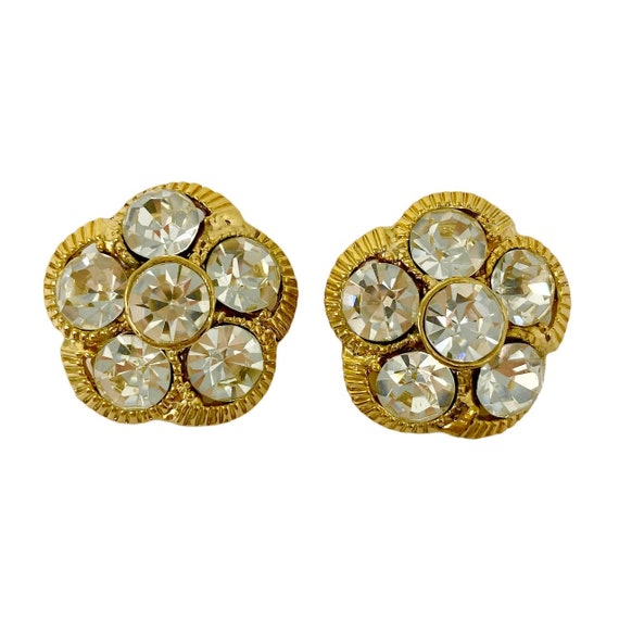 Paire De Clips D'oreilles Vintage Années 30 En Forme De Fleur Nacrée - Occasion