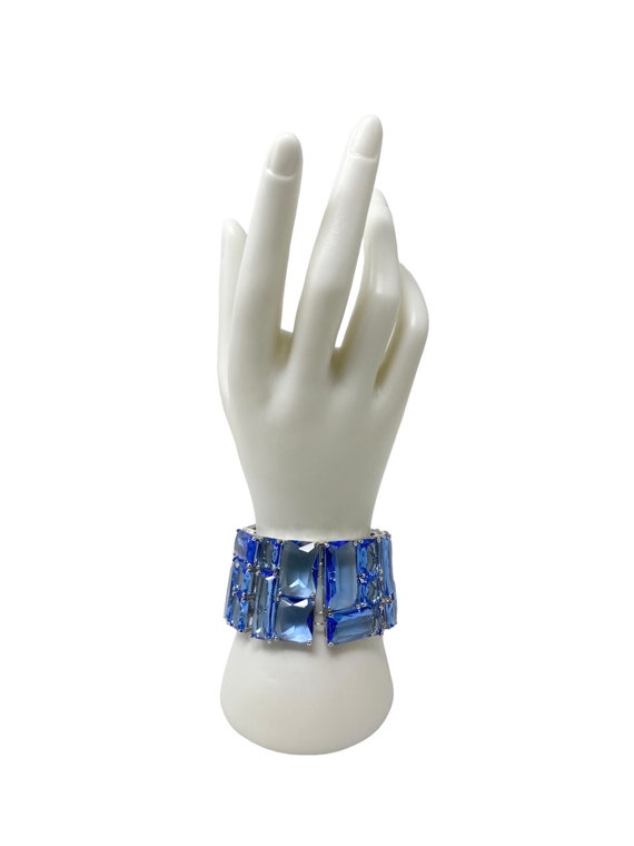 Vintage 1990s NOS Carolee Blue Crystal Link Brace… - image 10