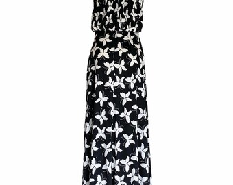 Vintage Butterfly Dress, 1970s Black & White Butterflies Jersey Maxi Dress, Size Small / Medium, Deadstock 70s Clothing - Etsy Vintage Butterfly Dress, 1970s Black & White Butterflies Jersey Maxi Dress, Size Small / Medium, Deadstock 70s Clothing - Etsy
