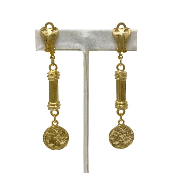 Gorgeous Vintage 1980s/1990s NOS Coin Gold Dangle… - image 4